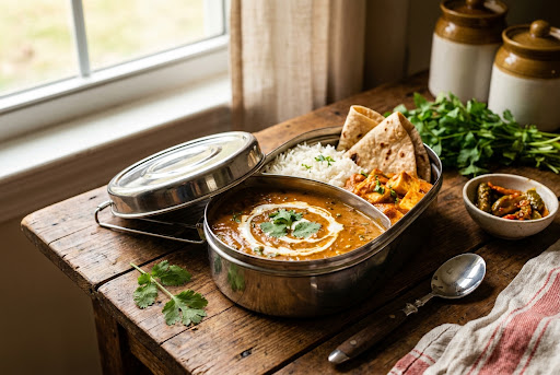 A fresh home-style vegetarian meal