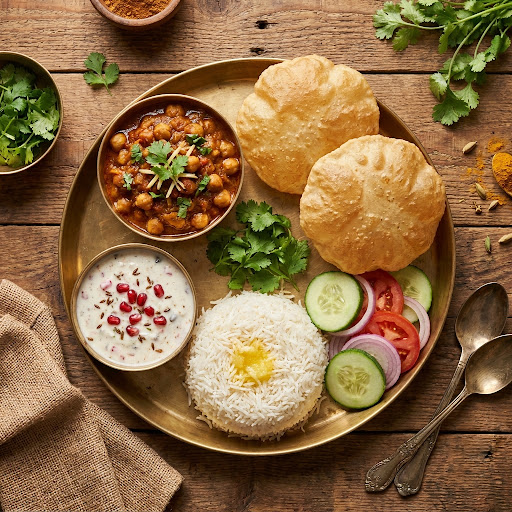 Festive chole puri thali