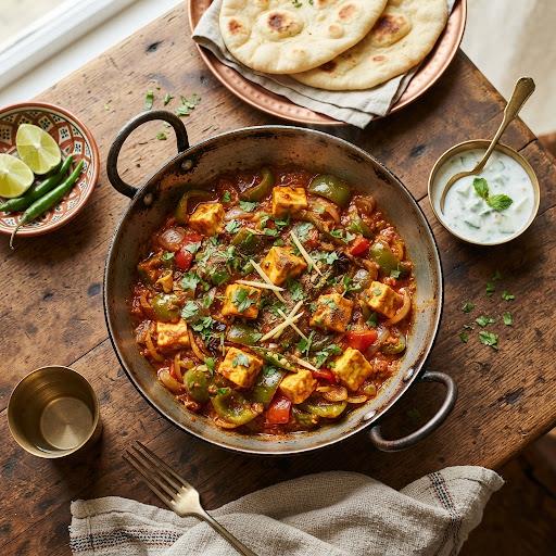 Kadai paneer and dal thali